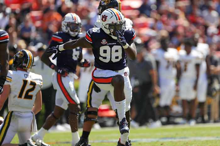 Marcus Bragg after recording a TFL against Missouri.